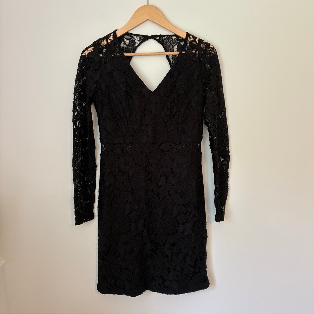 Guess Little Black Dress Lace Long Sleeved Mini